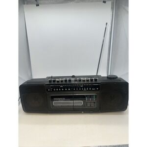 Vintage Magnavox Black Tape Player Radio Boombox 347H Working